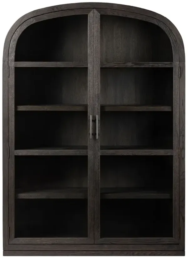 Harvey Modern Classic Brown Oak Wide Arched Display Cabinet