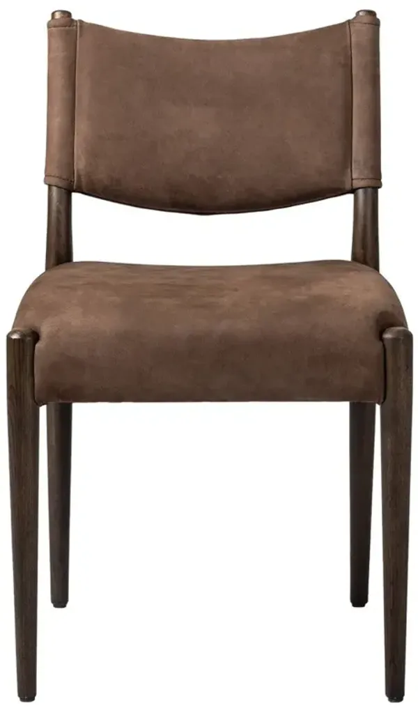 Odelia Modern Classic Brown Leather Oak Dining Chair