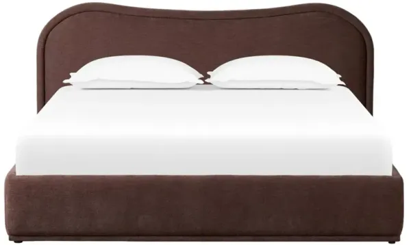 Maxene Modern Classic Maroon Velvet Bed - King