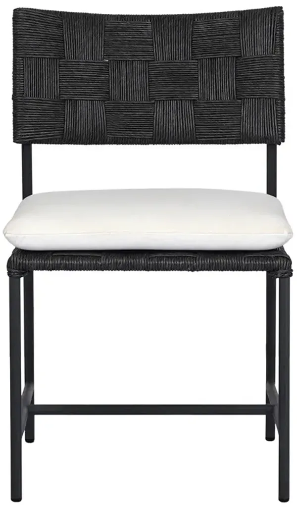 Lindsey Modern Classic Black Iron Outdoor Dining Chair