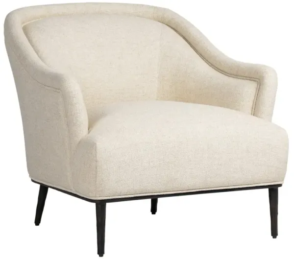 Taylor Modern Classic Cream Performance Black Iron Arm Chair