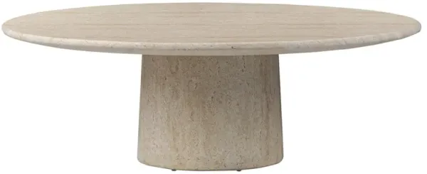 Regine Modern Classic Beige Concrete Round Outdoor Coffee Table