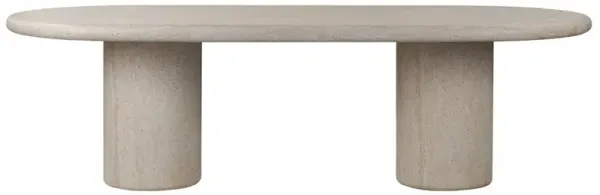 Regine Modern Classic Beige Concrete Oval Outdoor Dining Table - 102"