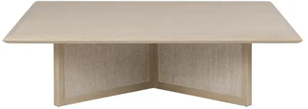 Rosal Modern Classic Natural Oak Woven Rush Square Coffee Table