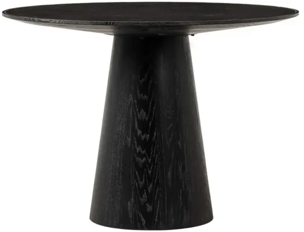 Skylar French Black Bluestone Oak Round Pedestal Dining Table - 42"