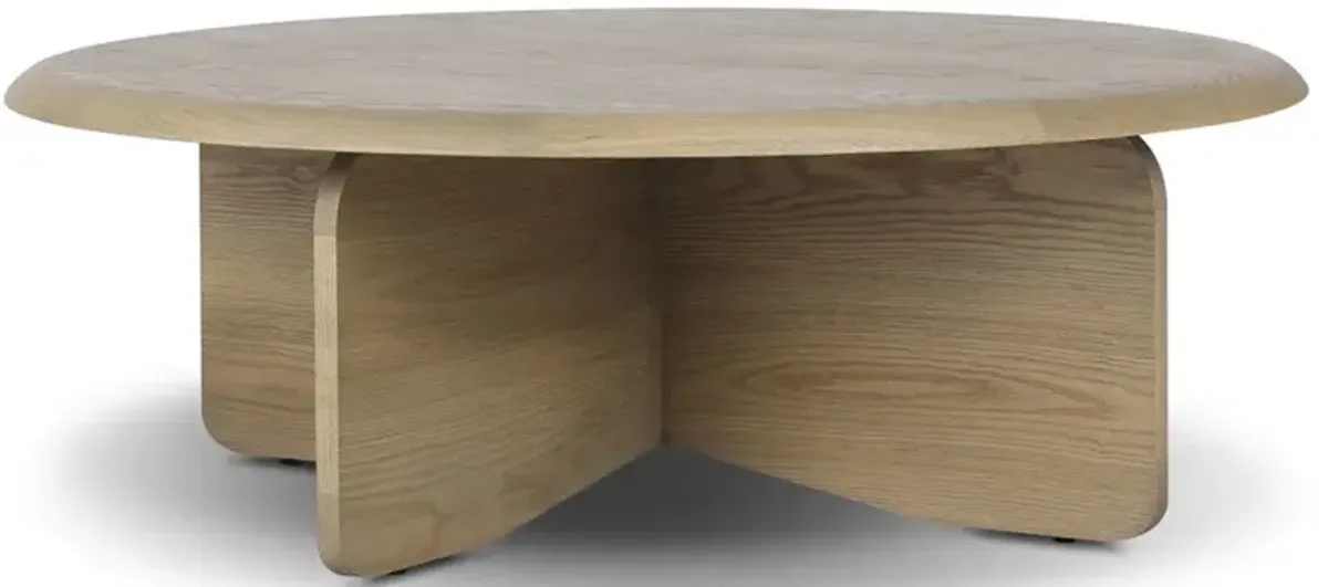 Caroline Modern Classic Brown Oak Round Coffee Table