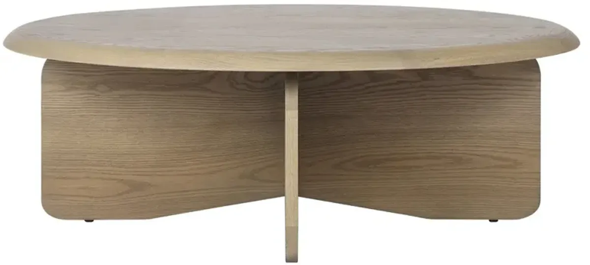 Caroline Modern Classic Brown Oak Round Coffee Table