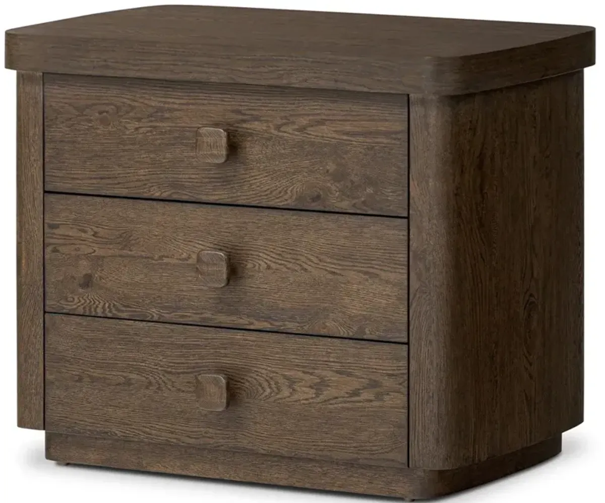Amaryllis Rustic Lodge Brown Oak Nightstand
