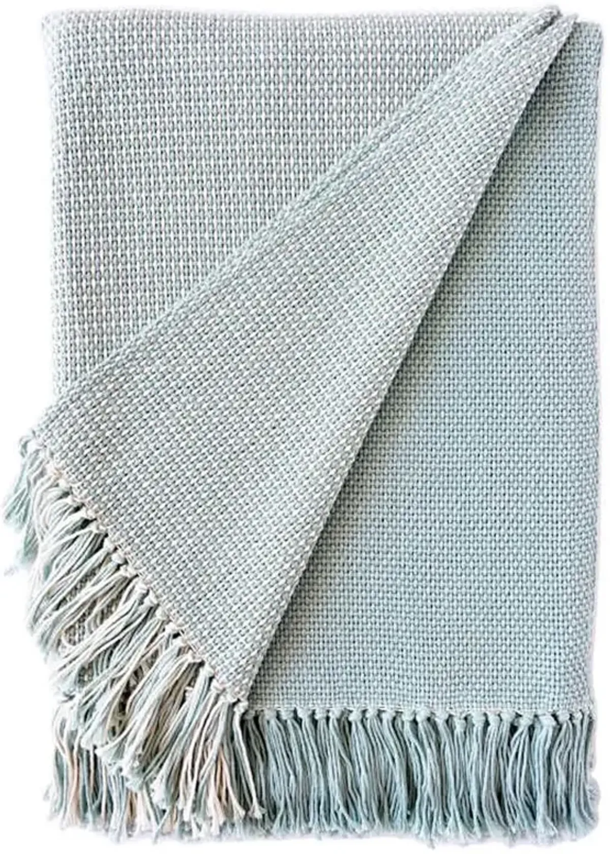 Adelaide Coastal Beach Seafoam Cotton Handwoven Throw Blanket