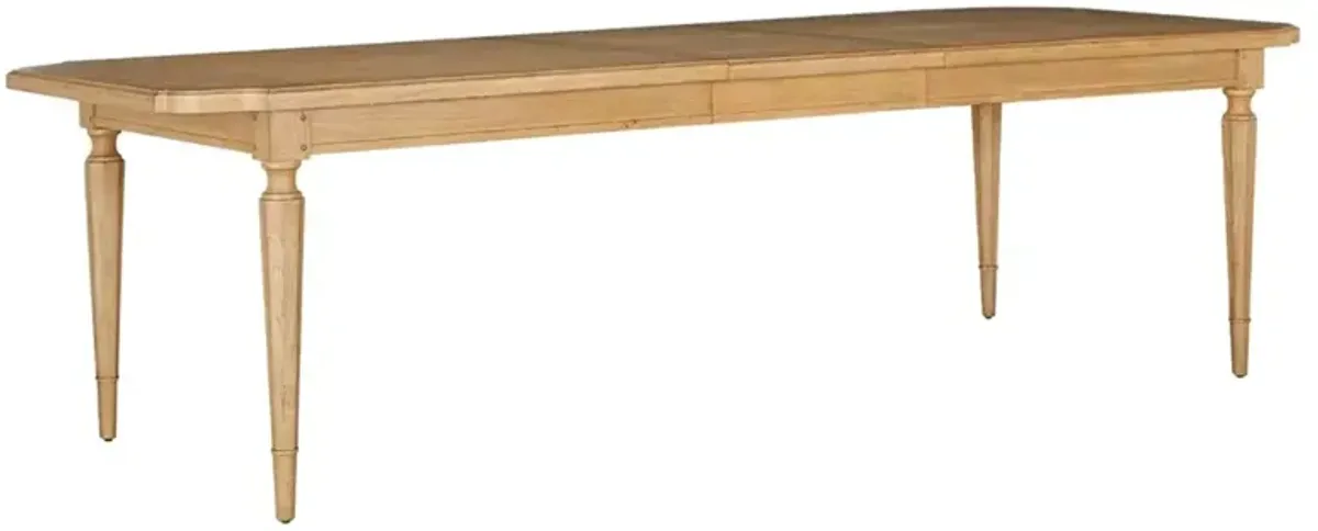 Mathis French Country Brown Wood Extendable Dining Table - 86-106"
