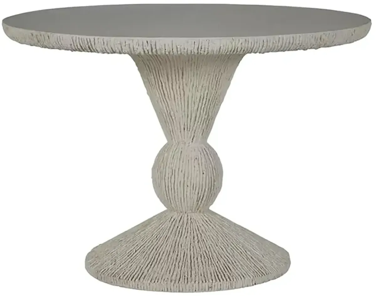 Montello French Country White Stone Round Dining Table - 42"