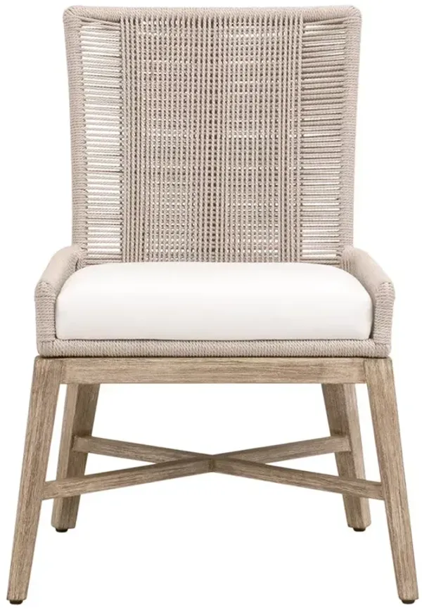 Orla Coastal Cream Performance Grey Wood Woven Dining Chair - Set of 2