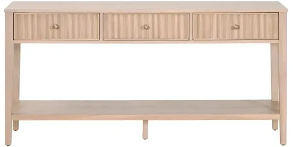 Mira Coastal Beach Natural Oak Rectangular Console Table