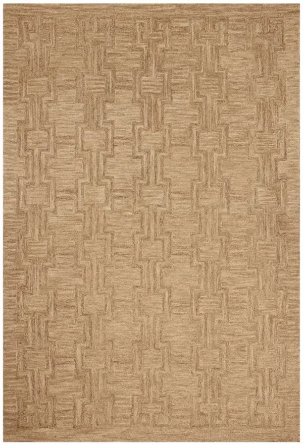 Jovie Coastal Beach Brown Textured Solid Rug - Sample