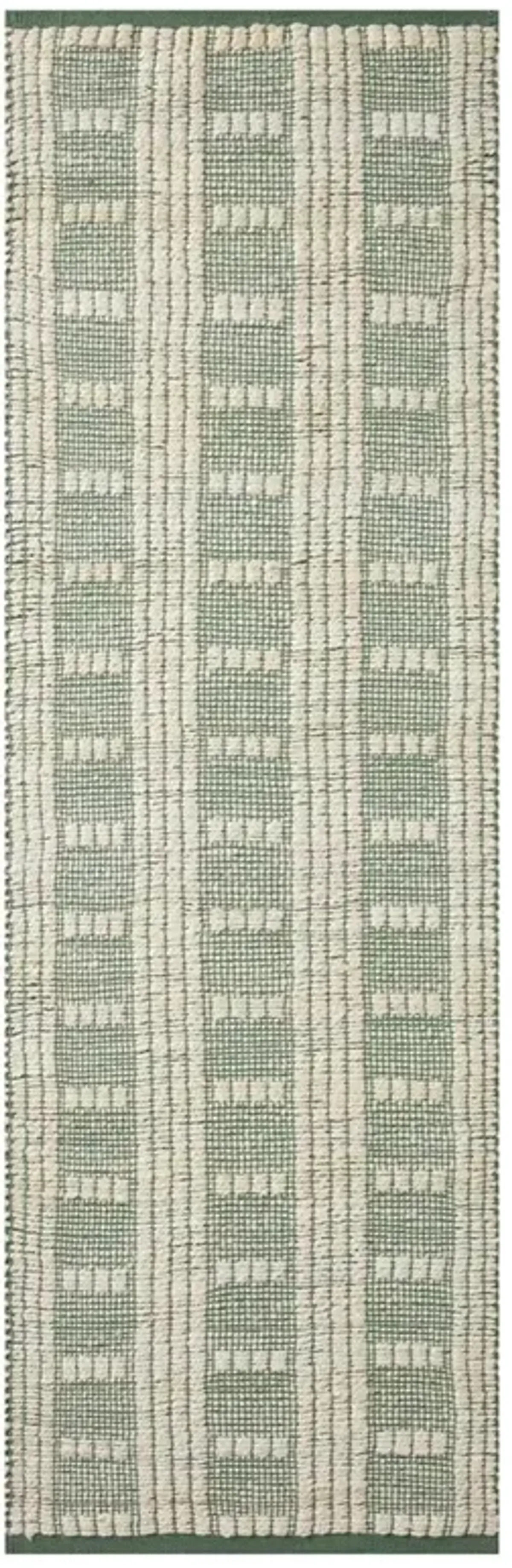Arwen Updated Traditional Green Striped Patterned Rug - 2'6"x8'