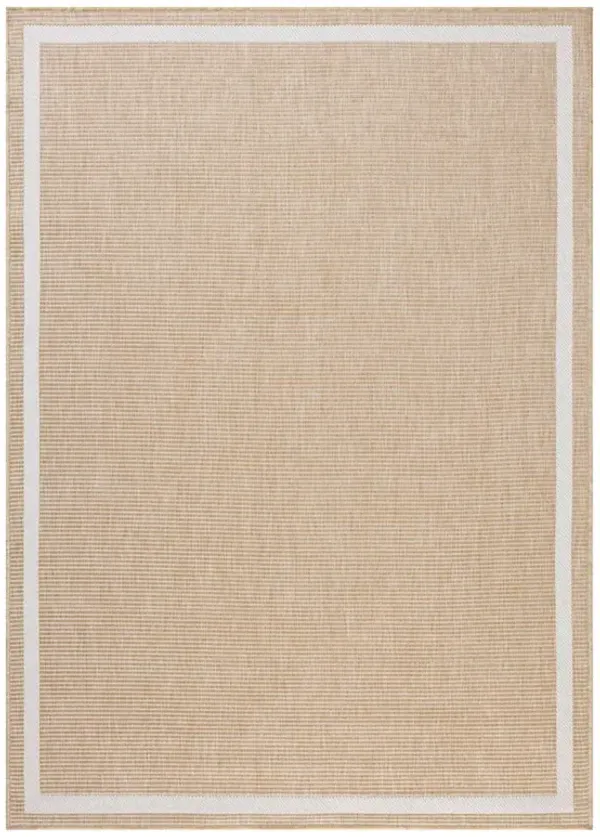 Esme Coastal Beach Beige Border Indoor Outdoor Rug - 2'3"x3'9"