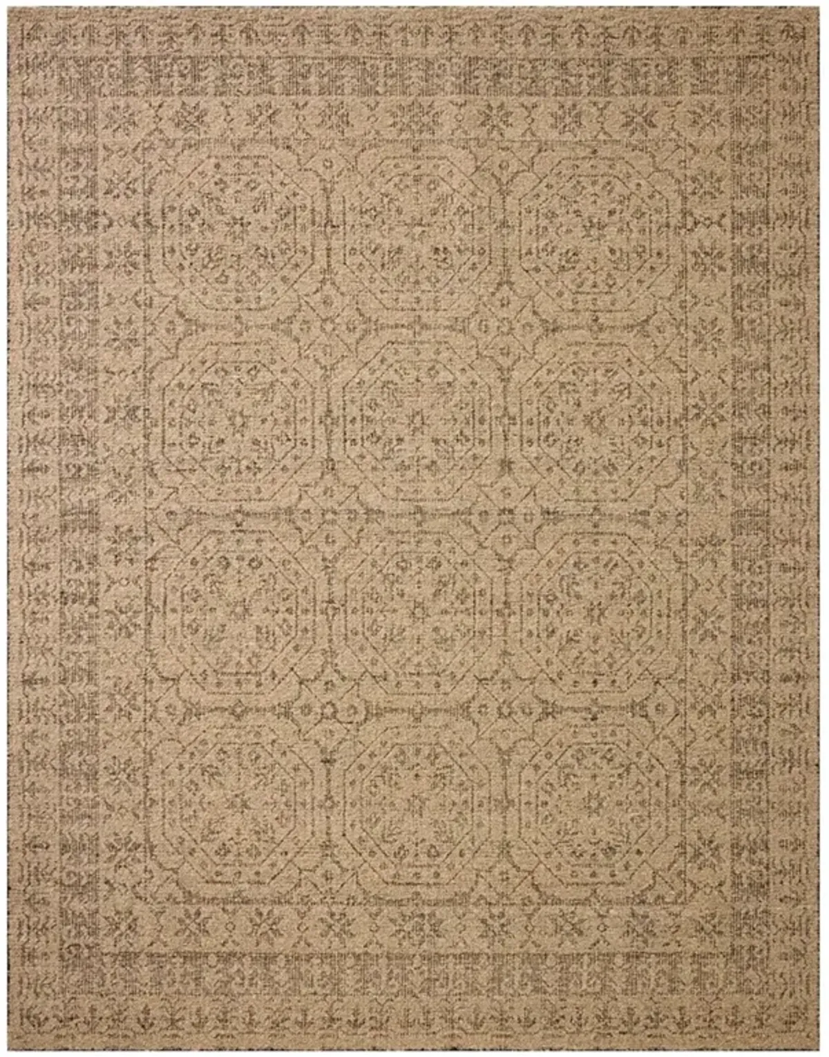Nerissa Updated Traditional Tan Medallion Patterned Rug - 7'9"x9'9"