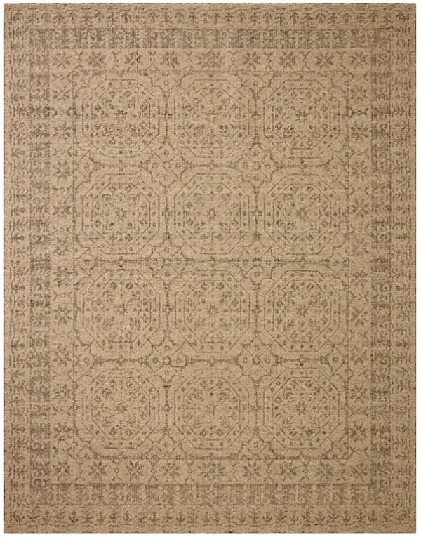 Nerissa Updated Traditional Tan Medallion Patterned Rug - 7'9"x9'9"