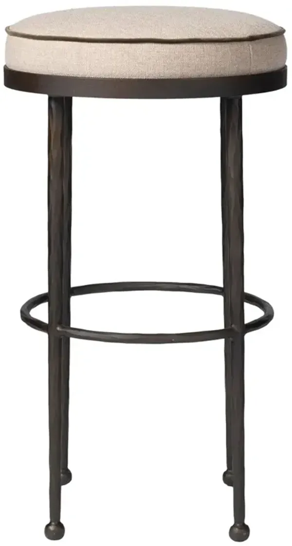 Calix French Country Beige Performance Iron Bar Stool