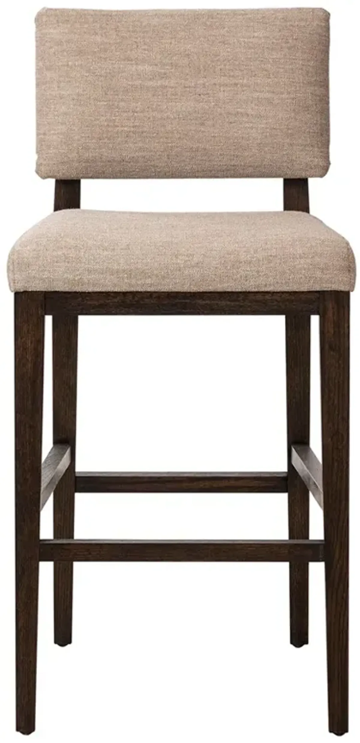 Christian Modern Classic Beige Performance Brown Oak Bar Stool