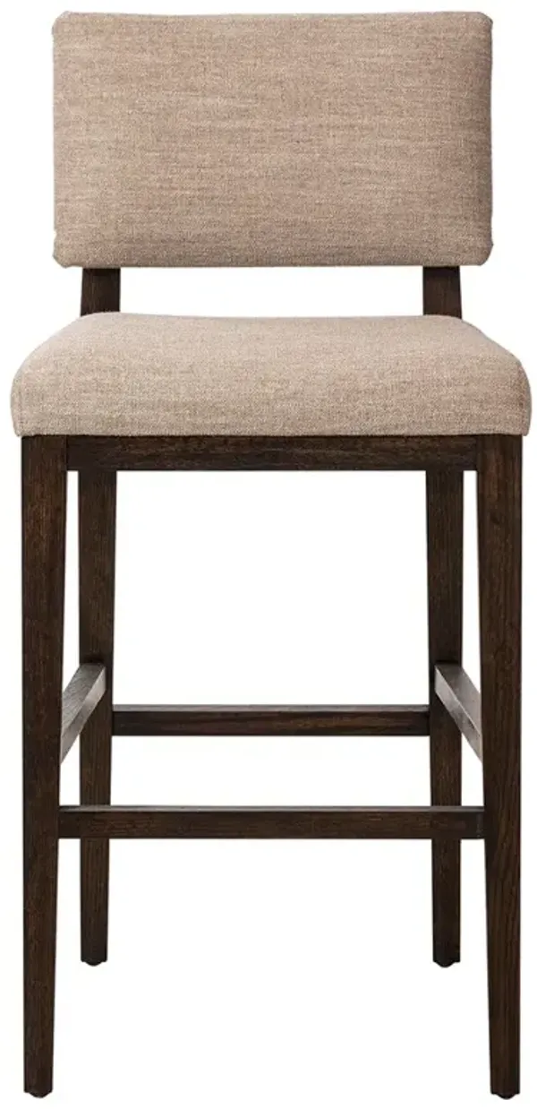 Christian Modern Classic Beige Performance Brown Oak Bar Stool