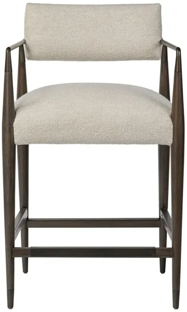 Wally Modern Classic Cream Performance Iron Counter Stool