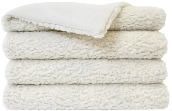 Martina Modern Classic White Textured Throw Blanket