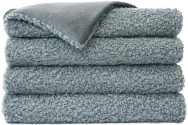 Martina Modern Classic Blue Textured Throw Blanket