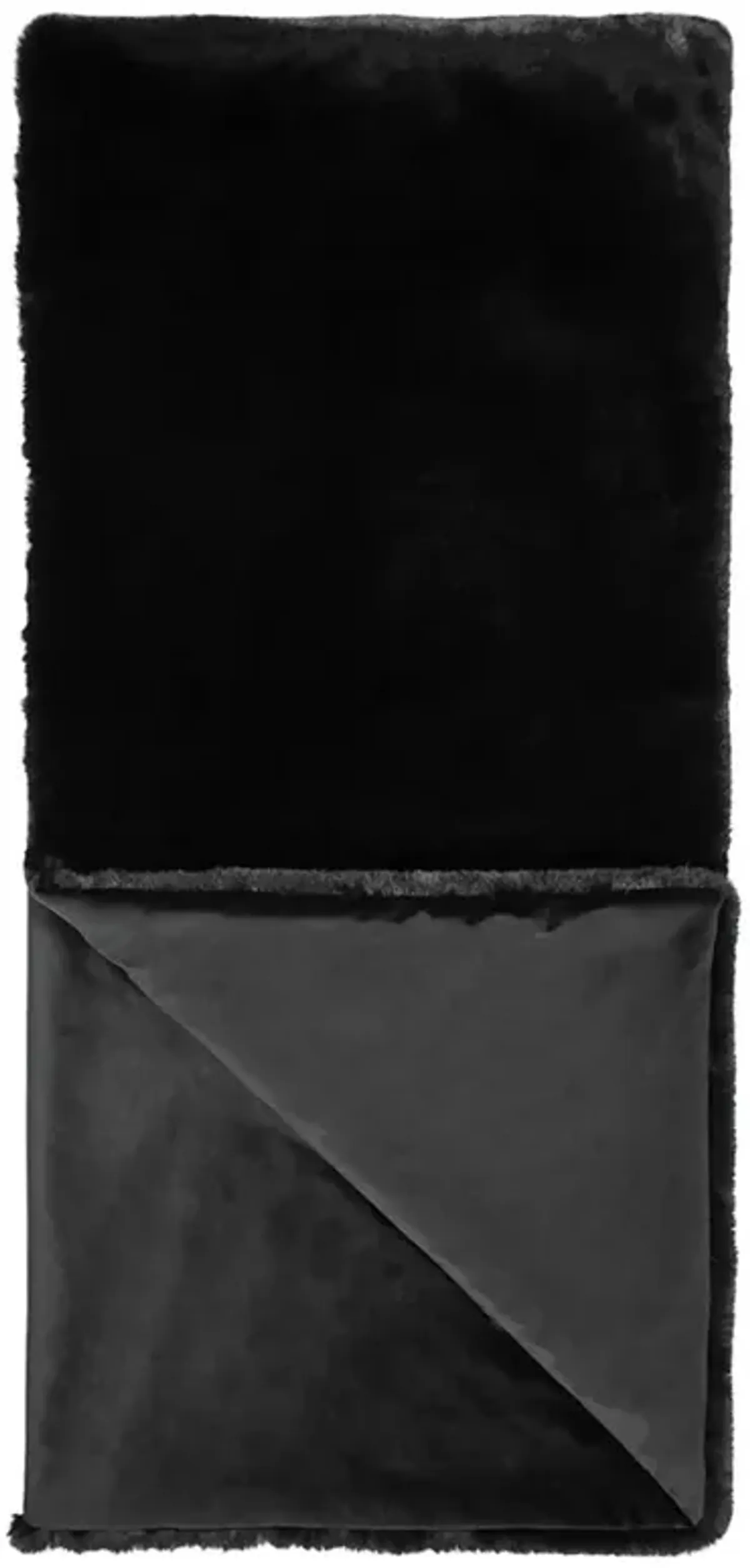 Kylen Modern Classic Black Faux Fur Throw Blanket