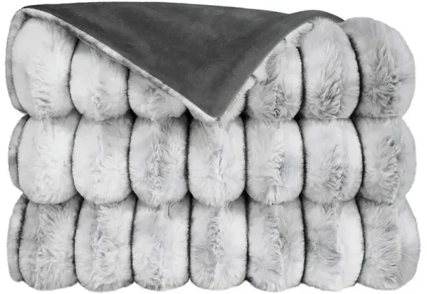 Audrey Modern Classic Grey Faux Fur Throw Blanket