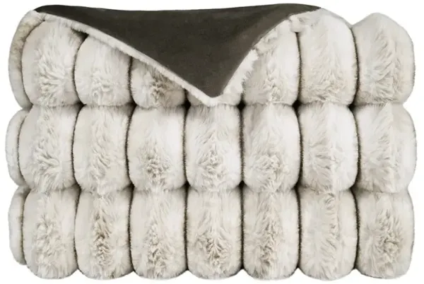 Audrey Modern Classic Cream Faux Fur Throw Blanket
