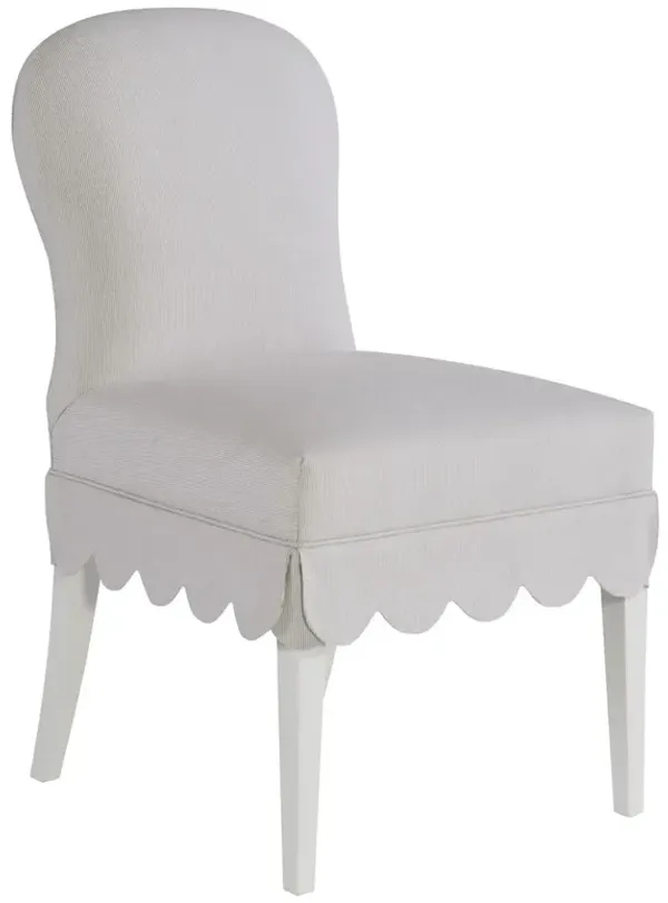 Circe French Country Beyond Dusk Sunbrella Scalloped Dining Side Chair