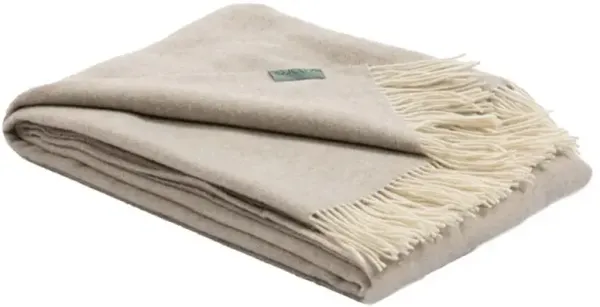 Sierra Modern Classic Beige Cashmere Throw Blanket