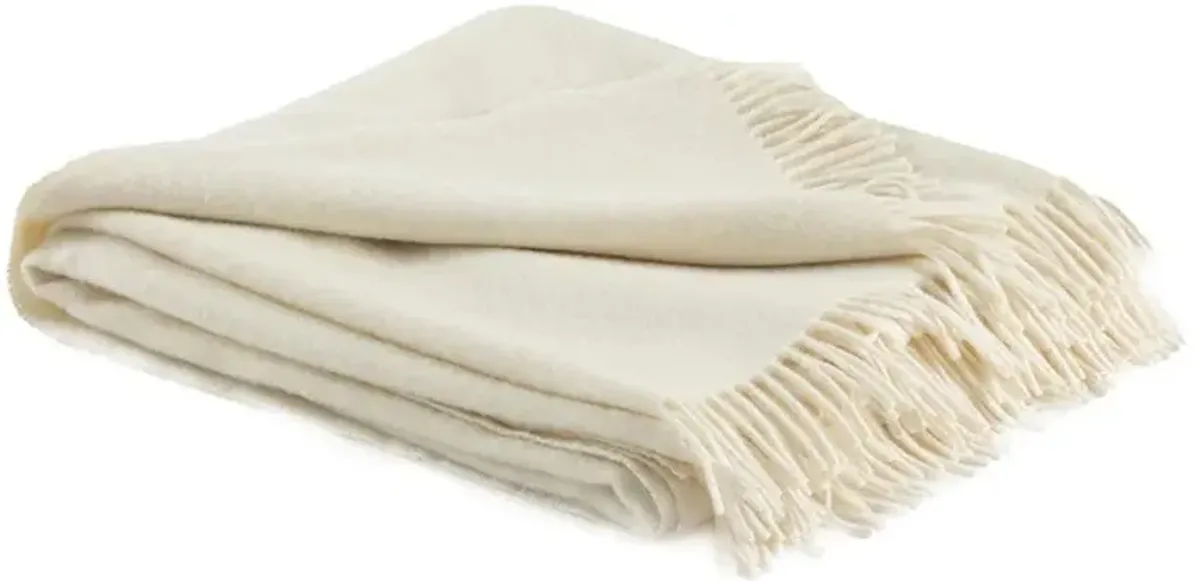 Virdis Modern Classic Cream Wool Throw Blanket