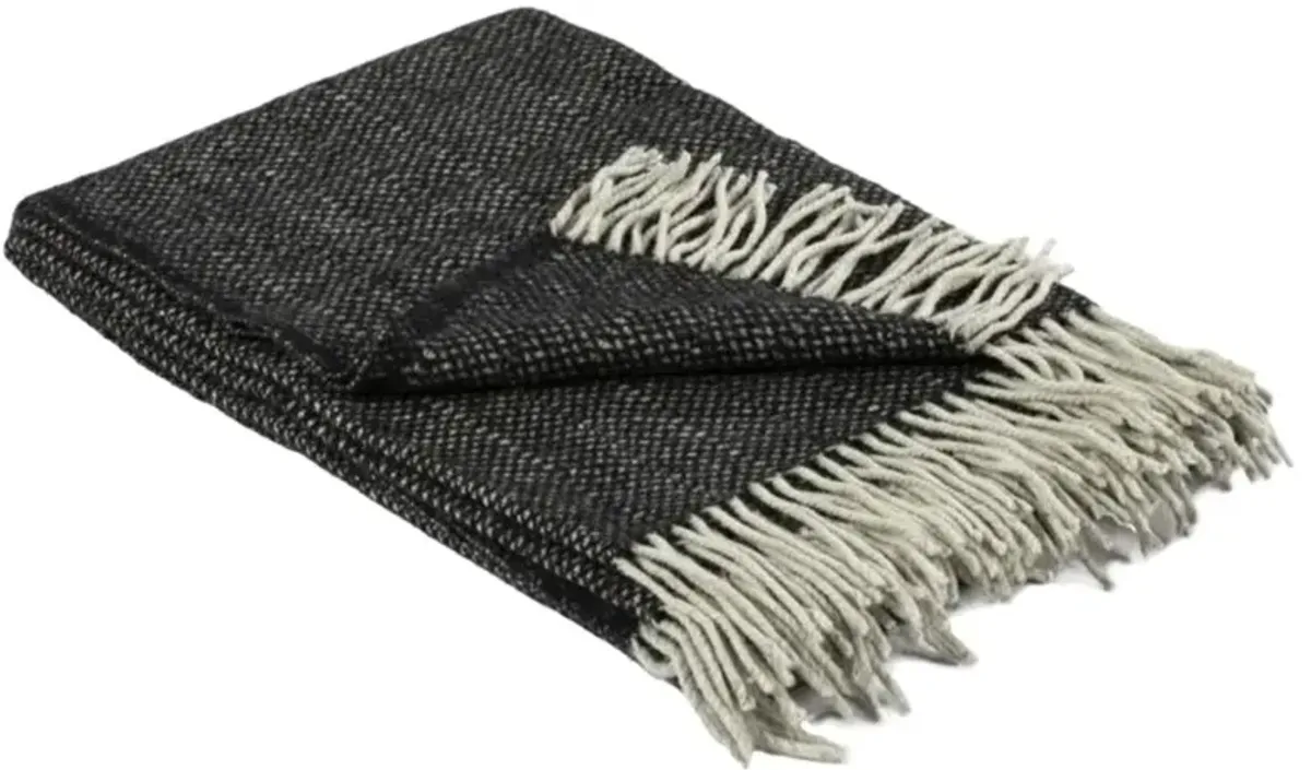 Taylor Updated Traditional Black Wool Throw Blanket