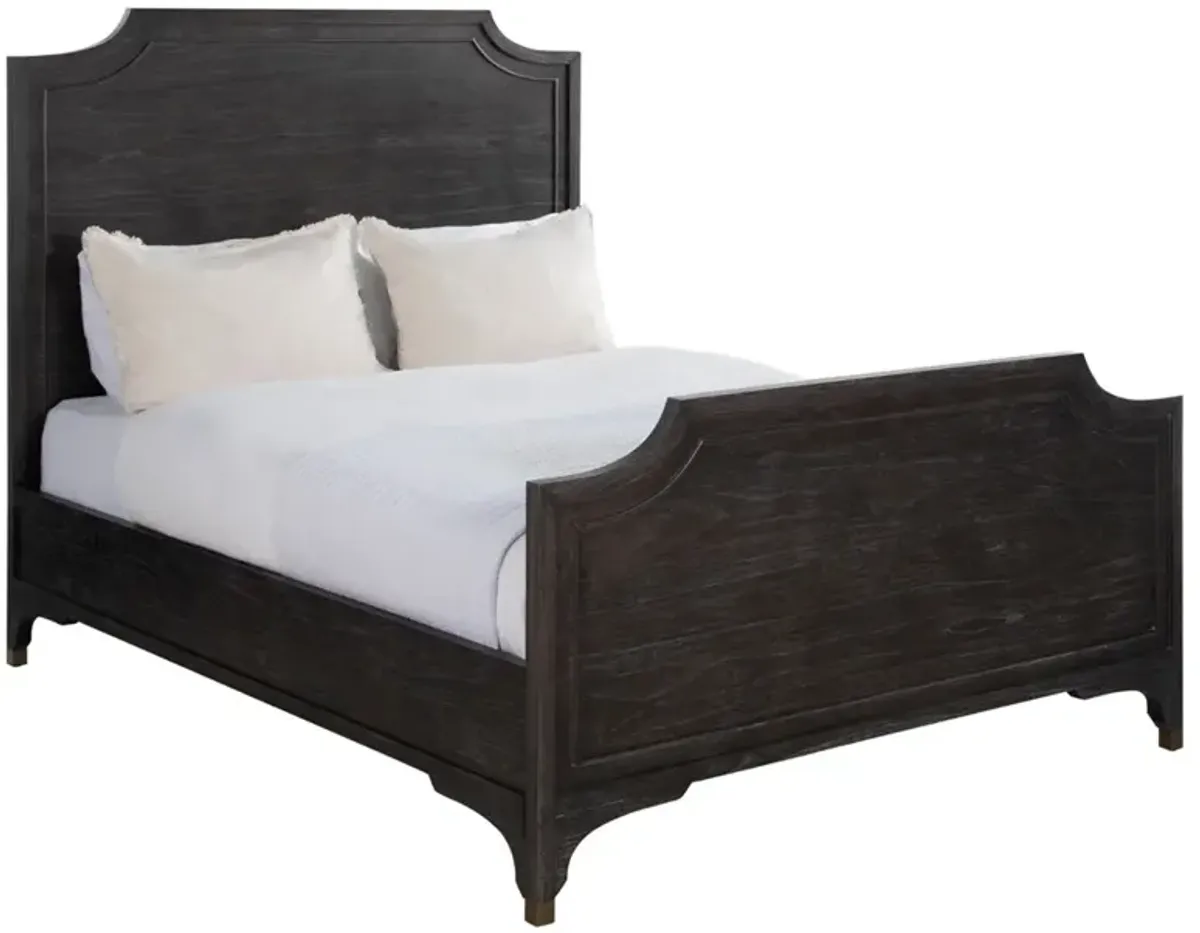 Alexandra Modern Classic Black Wood Bed - Queen