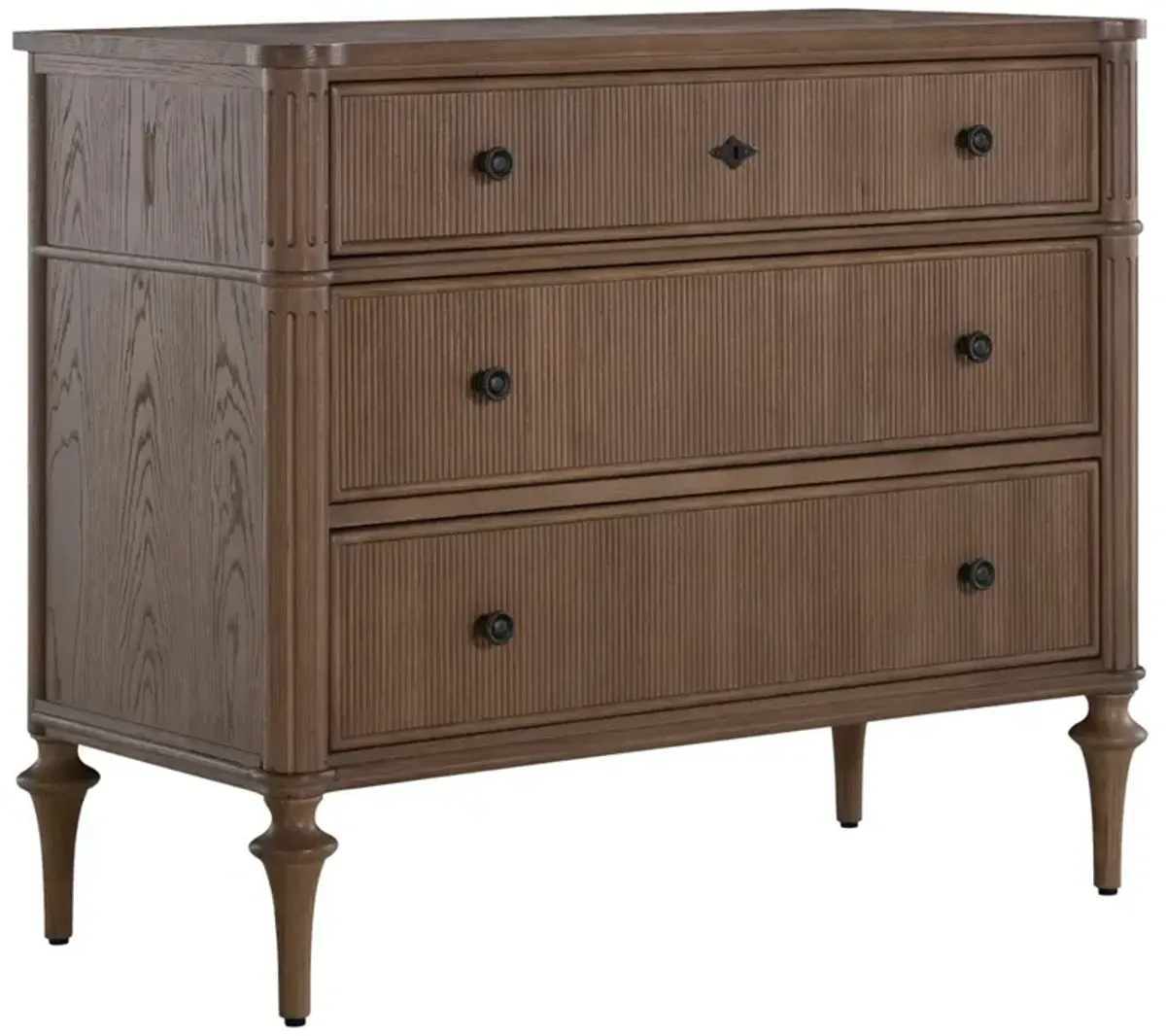 Andrea French Country Natural Brown Oak Bachelor Chest