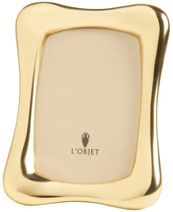 L'Objet Anton Modern Classic Gold Metal Curved Photo Frame - 4x6