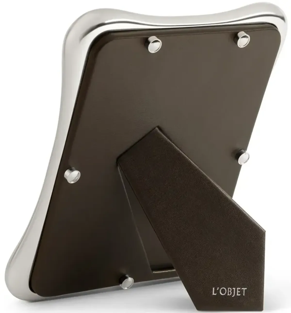L'Objet Anton Modern Classic Platinum Metal Curved Photo Frame - 5x7