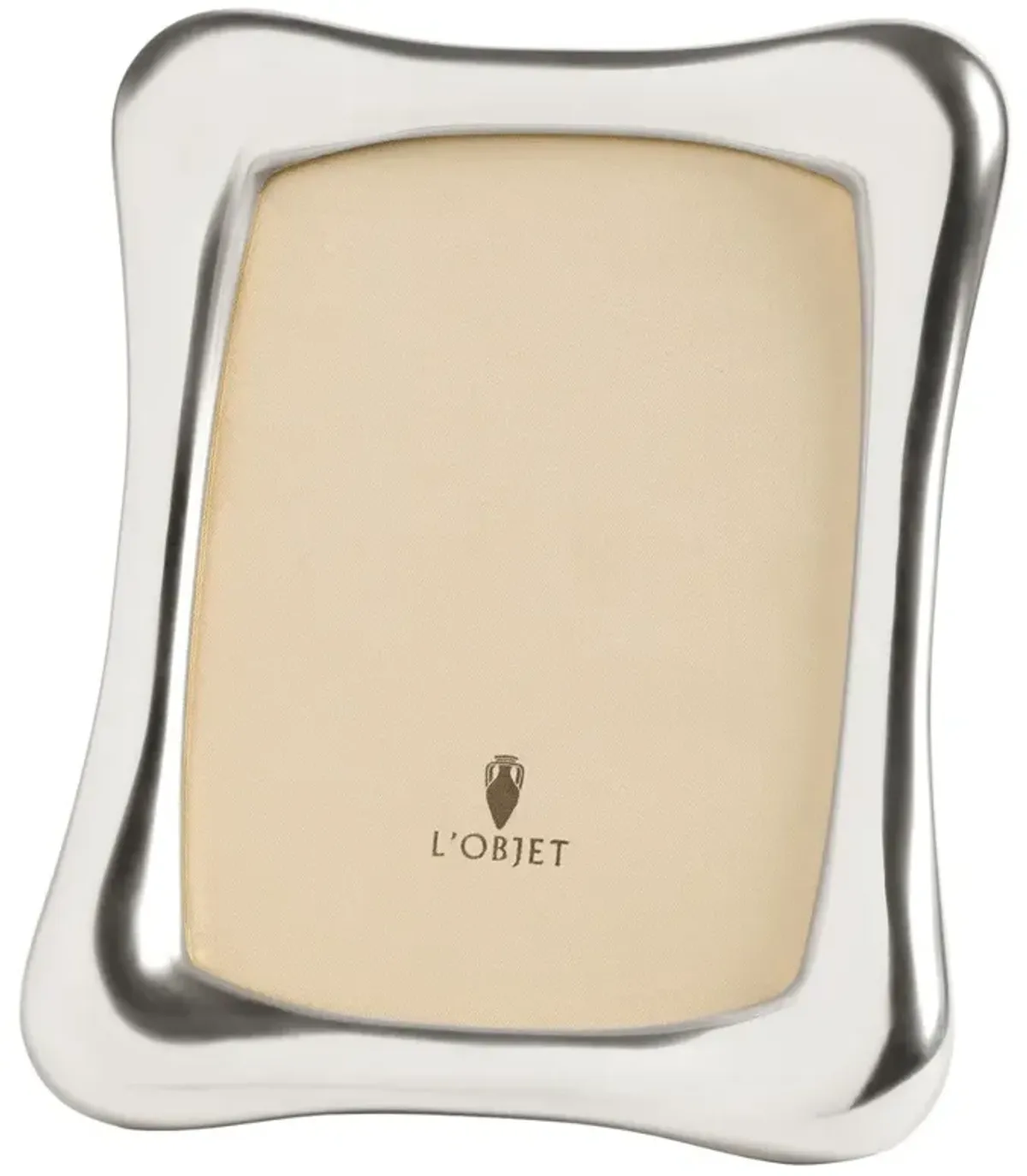 L'Objet Anton Modern Classic Platinum Metal Curved Photo Frame - 5x7