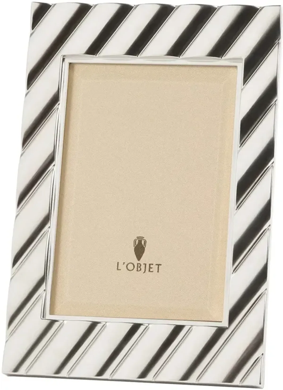 L'Objet Maxime Modern Classic Platinum Metal Photo Frame - 4x6
