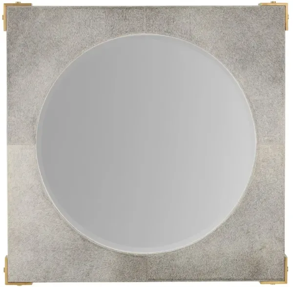 Kristen Modern Classic Grey Hair On Hide Wall Mounted Mirror