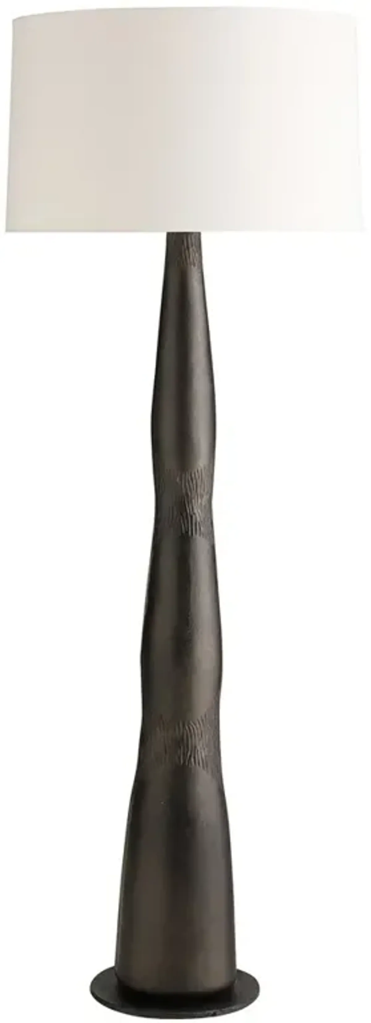 Kash Coastal Antique Brown Aluminum Column Floor Lamp