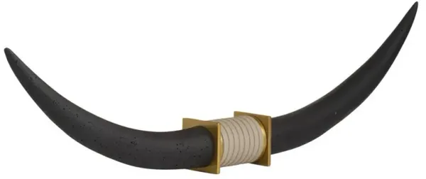 Jacari Rustic Charcoal Ricestone Longhorn Steer Sculpture