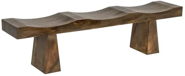 Haru Modern Classic Brown Wood Bench