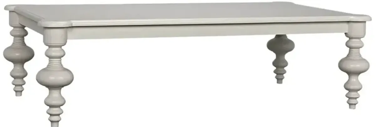 Givelle French Country White Wood Rectangular Coffee Table