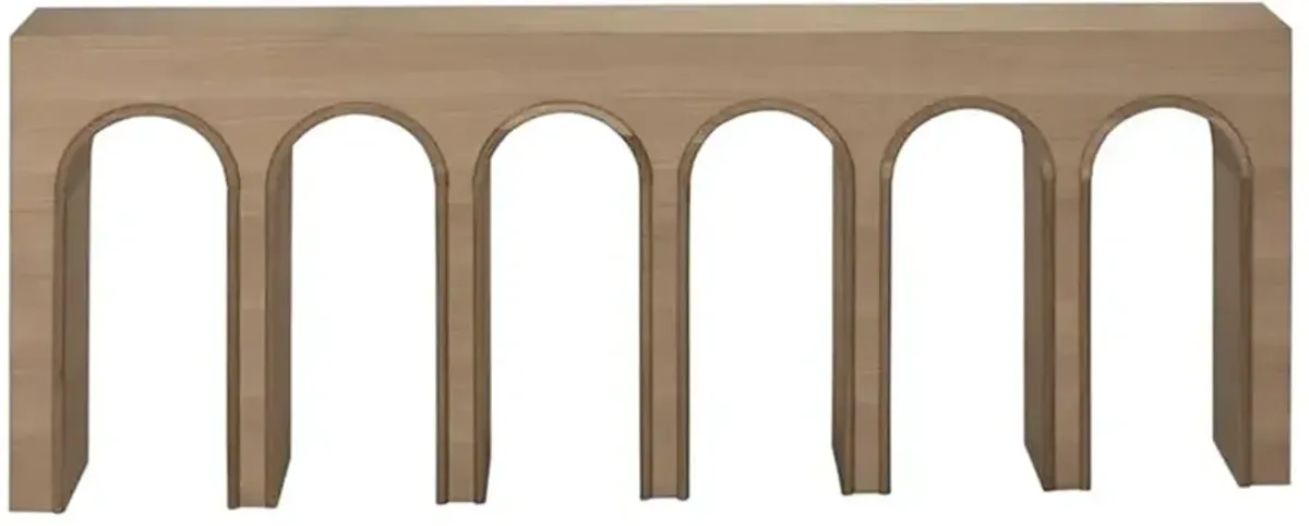 Etta Modern Classic White Oak Wood Arched Console Table - 83"
