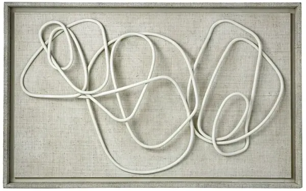 Palecek Whitney Coastal Beach White Twisted Rattan Pole Mixed Media - 45x72