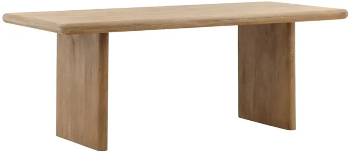 Amalia Modern Classic Natural Brown Mango Wood Rectangular Dining Table - 78"