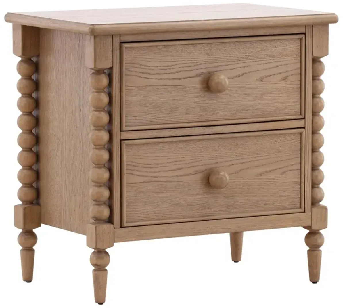 Calypso Updated Traditional Natural Oak Bobbin Nightstand